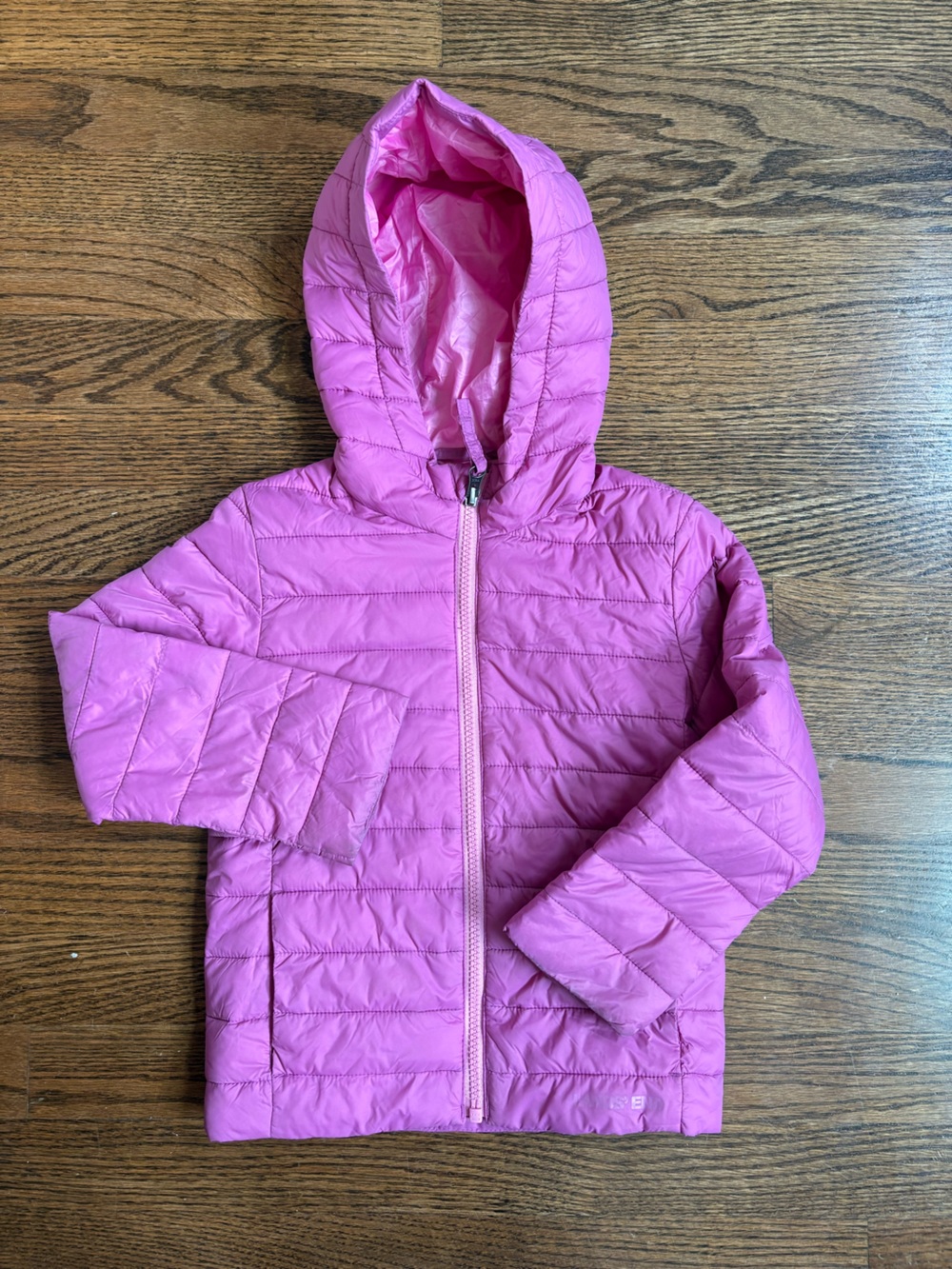 Lands' End Girls' Lightweight Pink Hooded Puffer Jacket